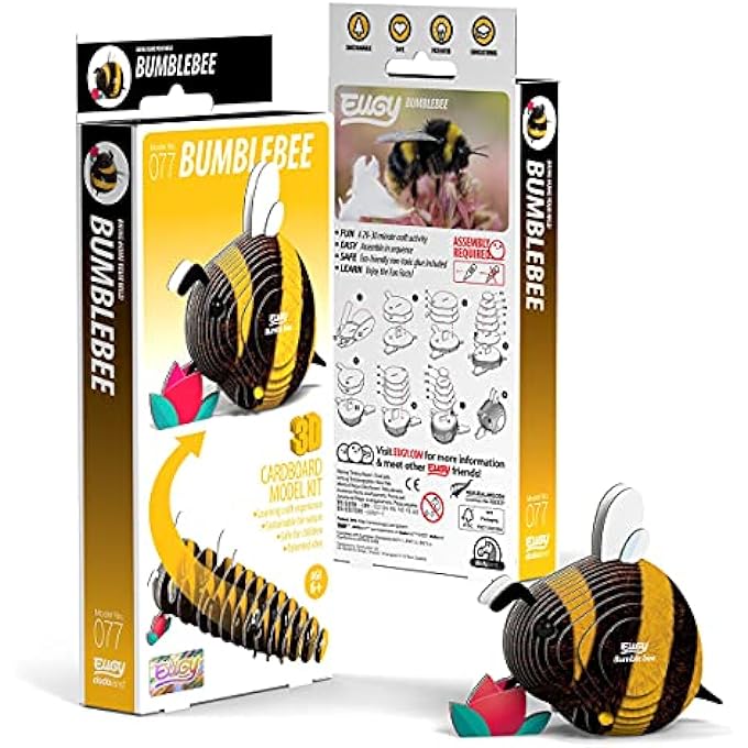 BUMBLEBEE 3D PUZZLE, 24 PIECE ECO-FRIENDLY EDUCATIONAL TOY PUZZLES FOR BOYS, GIRLS & KIDS AGES 6+ - Image 4